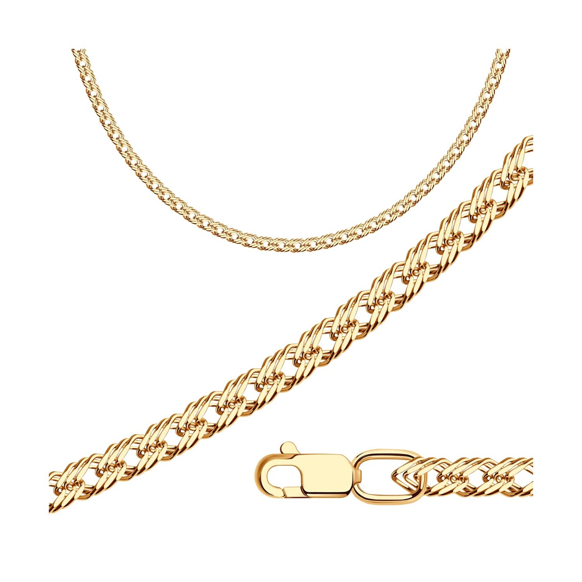Цепь Diamant online, серебро, 925 проба, золочение