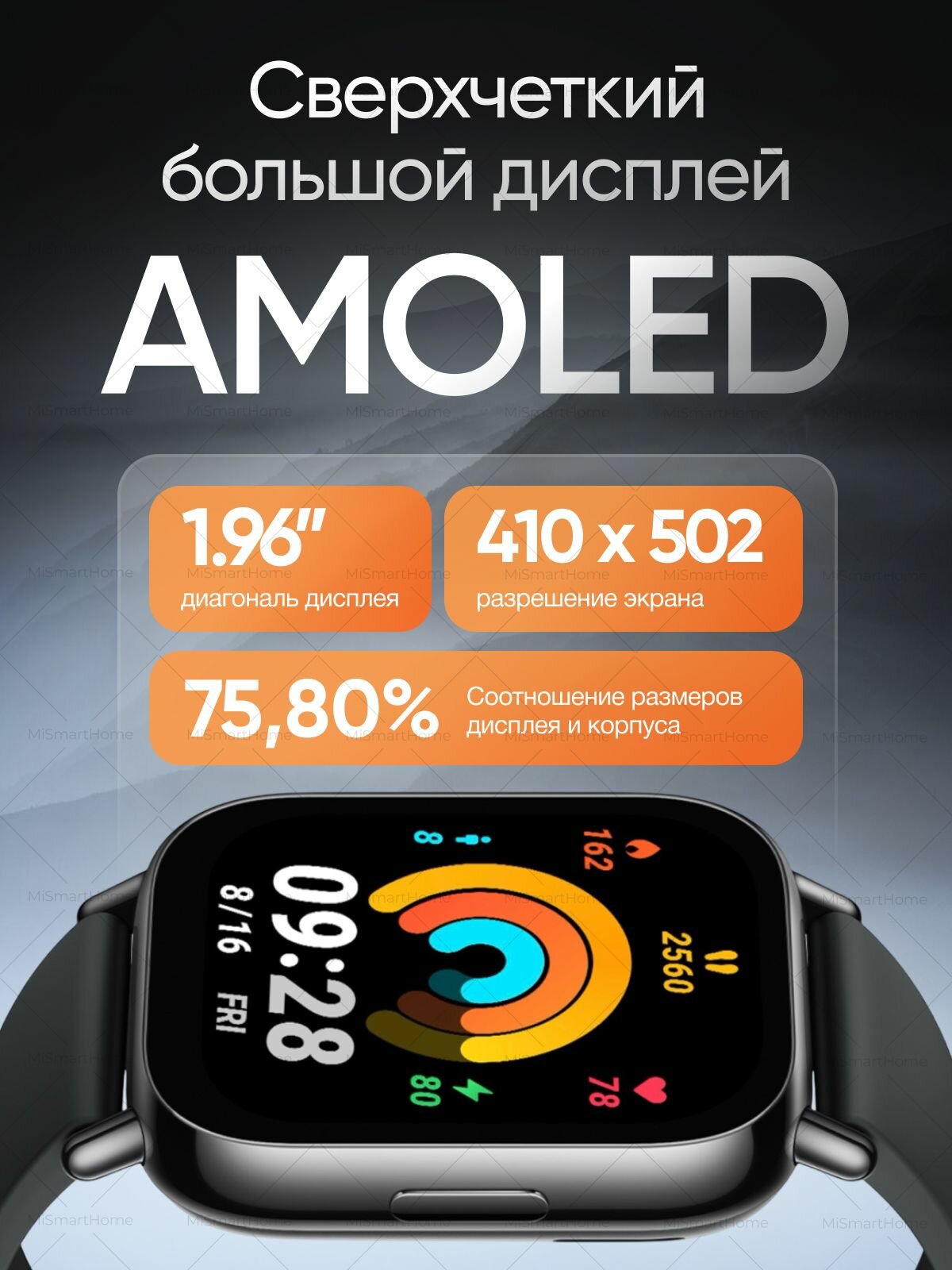 Умные смарт часы Xiaomi Redmi Watch 5 Lite c уведомлениями и звонками, черные — фото 1