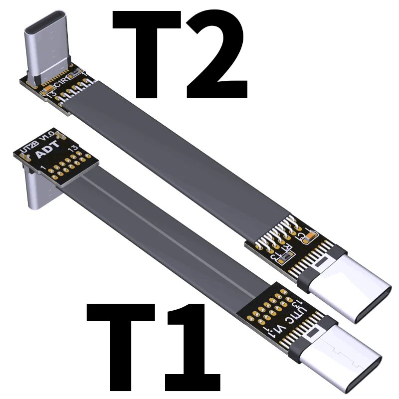 Съемкой от первого лица USB3.1 Тип-C USB-C FPC ленточный кабель-удлинитель для мультикоптера аэрофотосъемка мужской/Мужской плоский кабель Gen2 3 см, 5 см, 10 см, 1 м, 2 м, T1-T2, 3CM