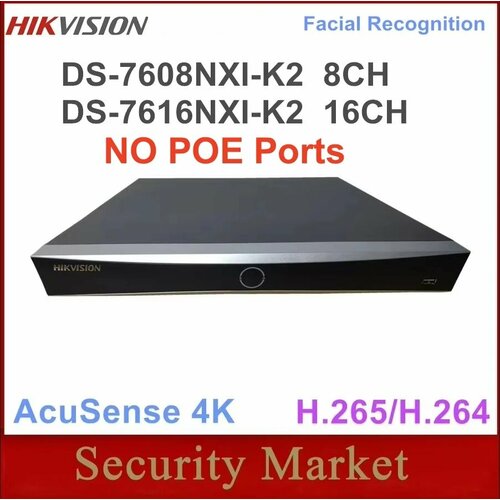 Hikvision 816-канальный 4K NVR DS-7608NXI-K2DS-7616NXI-K2 Нет 16CH Вилка европейского стандарта 21517₽