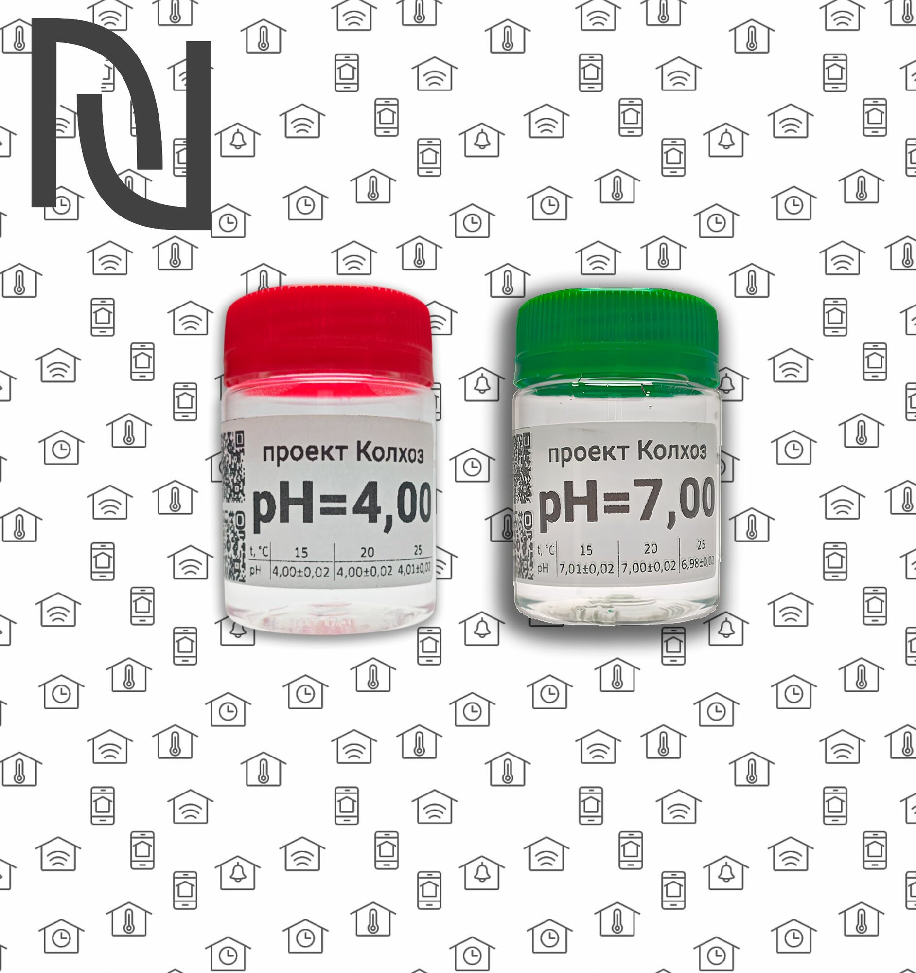 Набор (2 шт) Буферных pH раствор ( pH 7.00 и pH 4.00) 40 мл , ПЭТ-банка
