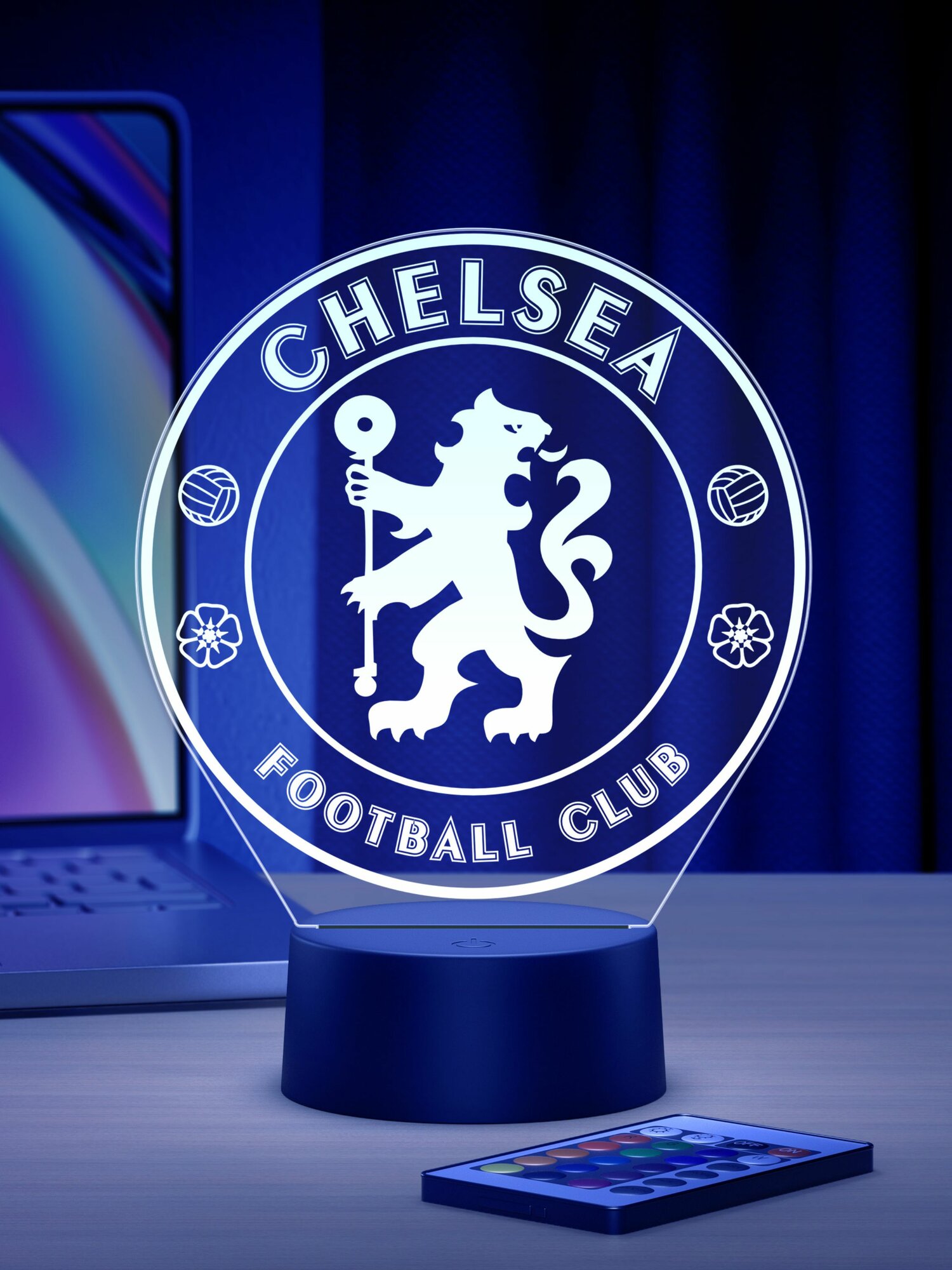 Ночник Футбольный Клуб Челси - FC Chelsea , RGB, 16 Цветов, Пульт ДУ.