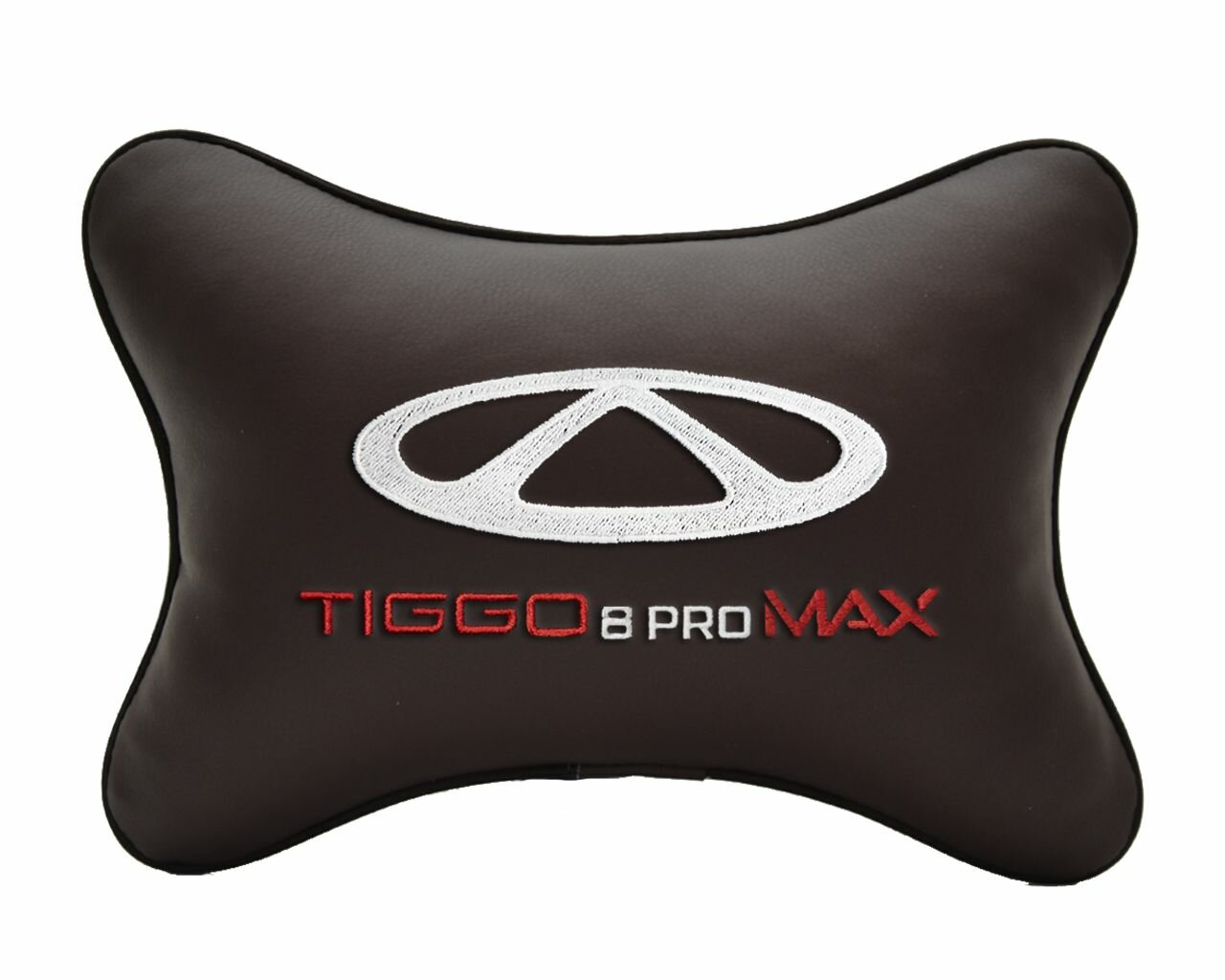 Подушка на подголовник автомобильная рыжая экокожа CHERY Tiggo 8 pro max
