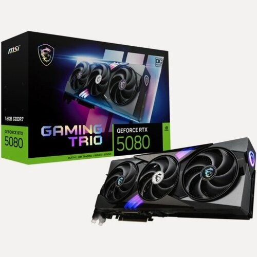 Изображение товара Видеокарта Msi GeForce RTX 5080 GAMING TRIO OC 16G