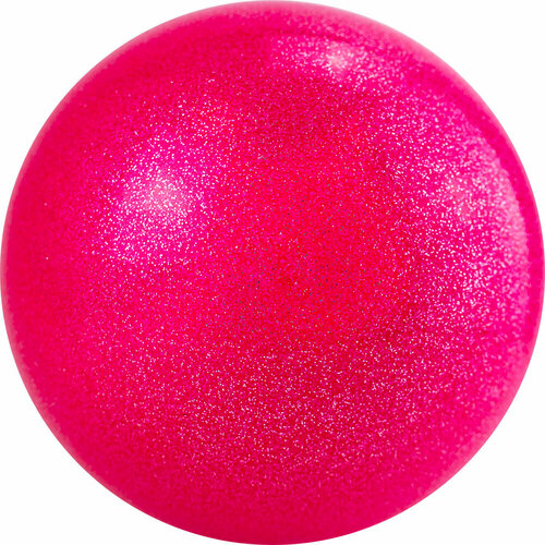 Мяч для художественной гимнастики TORRES AGP-19-08, диаметр 19 см, малиновый с блестками