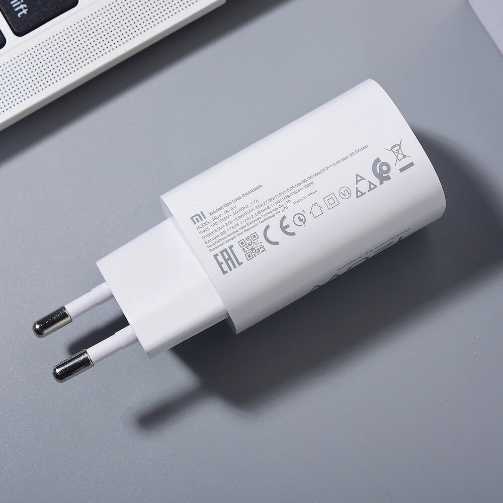 Оригинальное зарядное устройство Xiaomi Poco F7 Ultra, 120 Вт, турбозарядка, адаптер EU USB C Hypercharge для Mi 15 14T Redmi K70E K80 Pro, White, EU add cable — фото 1