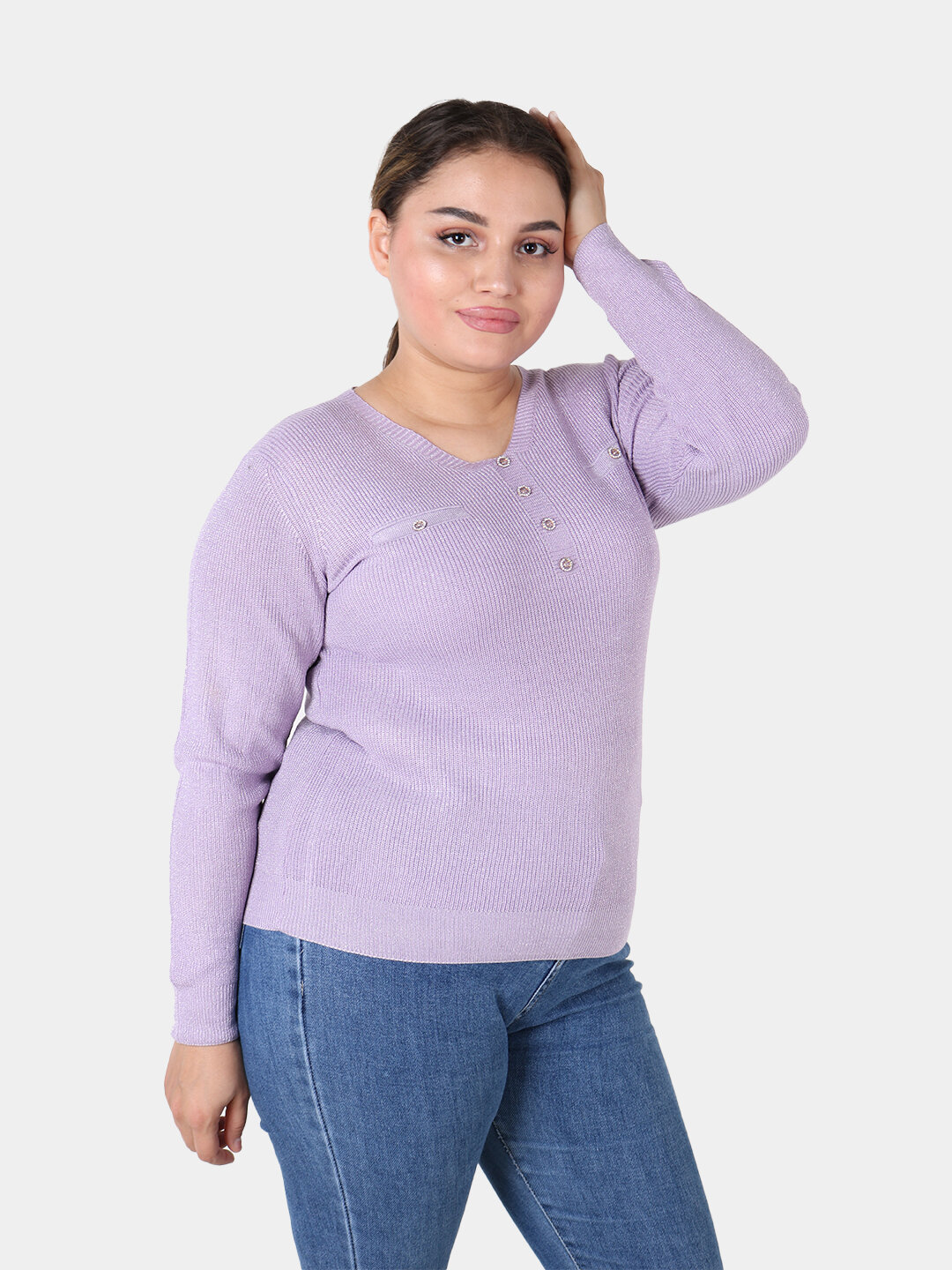 Свитер размер One Size, , лавандовый