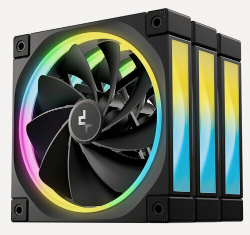 Изображение товара Вентиляторы для корпуса Deepcool FL12R-3 IN 1 Reverse 3шт (R-FL12R-BKAPN3-G)