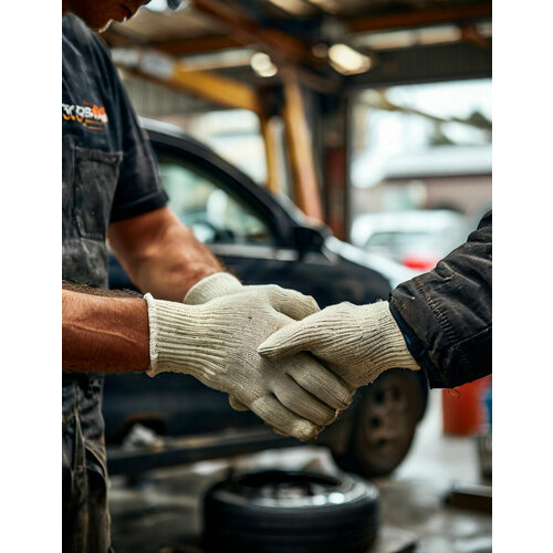 Износостойкие многоразовые перчатки черные, хозяйственные рабочие удобные хлопчатобумажные перчатки 10 шт