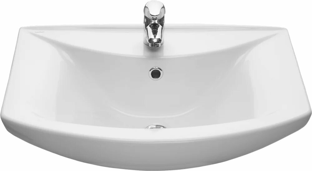Мебельная раковина AQUATON 131203S0011B0 62 фарфоровая  раковина для ванной  со сливом переливом  белая  полукруглая