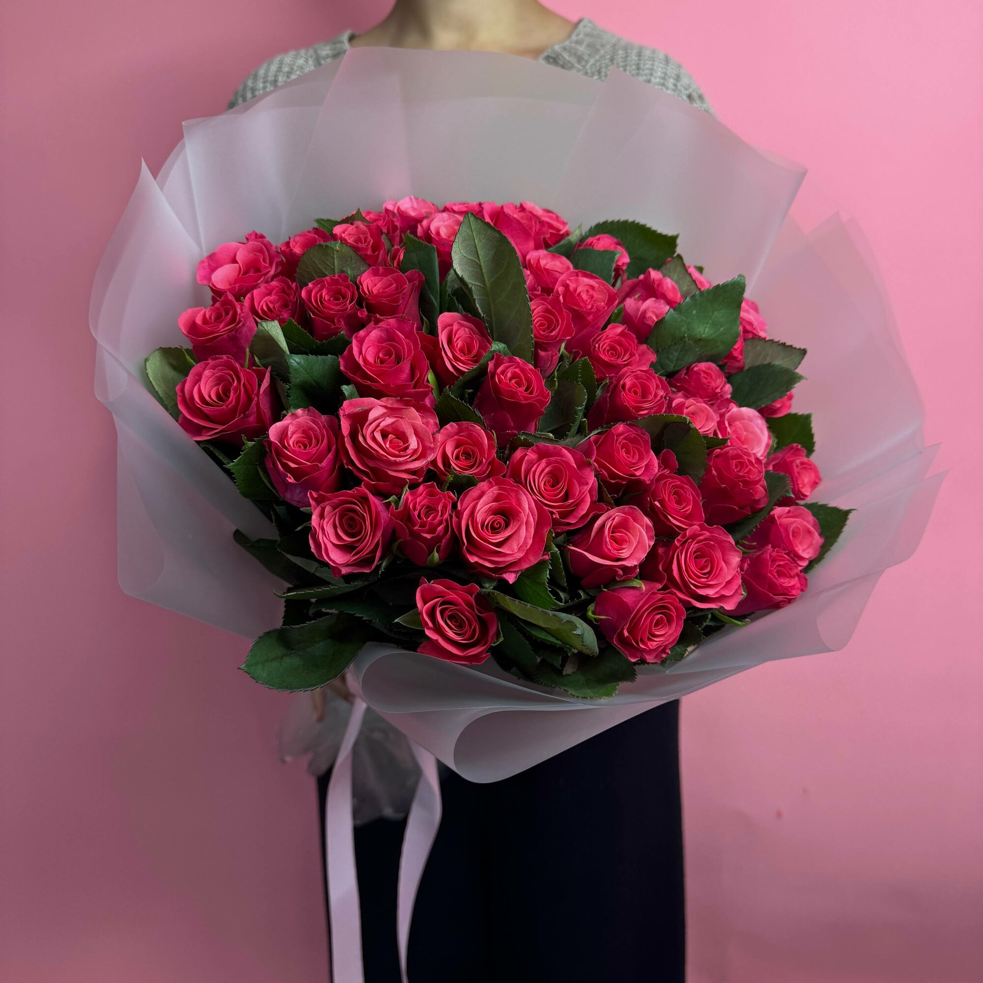 Букет из 51 голландской розы Такази