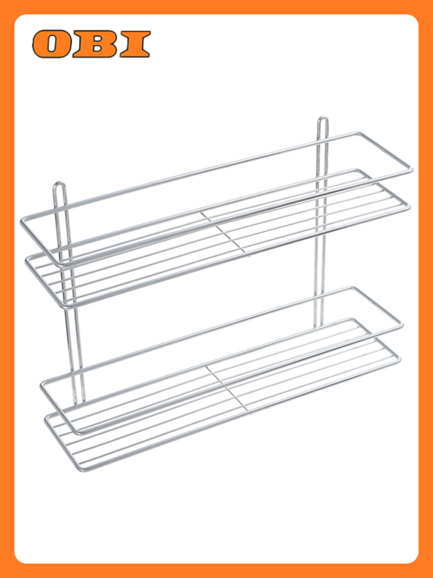 Полка прямая 2-этажная серая