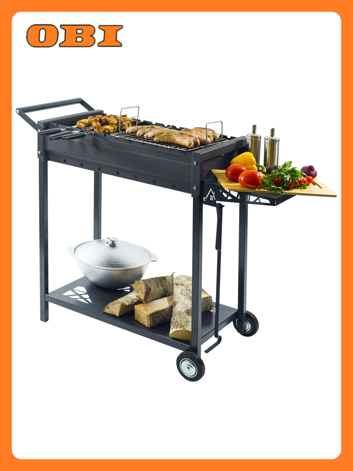 Мангал "Майский" стационарный сталь 102 см x 48 см x 84 см