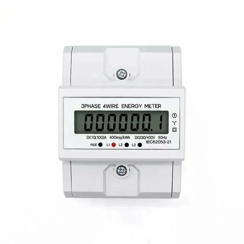 Счетчик электрический трехфазный компактный с подсветкой на ДИН-рейку