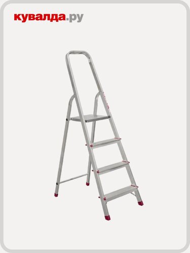 Изображение товара Стремянка стальная алюмет ZZ 404 оцинк 4-х ст. оцинк ступень