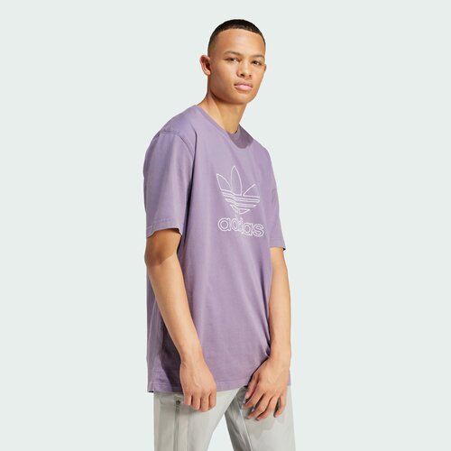 Футболка спортивная adidas Originals Adicolor Outline Trefoil Tee, размер M, фиолетовый