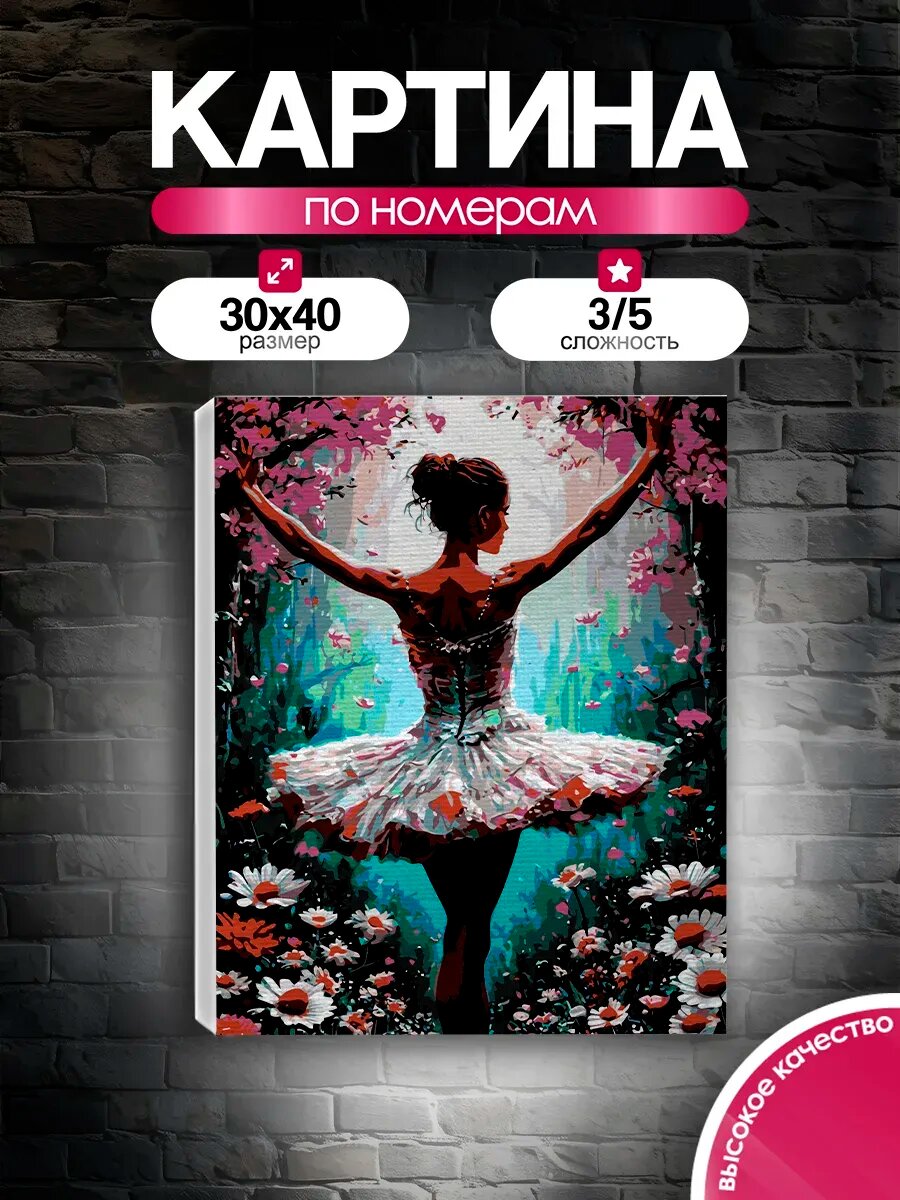 Картина по номерам 30x40 Танец в саду