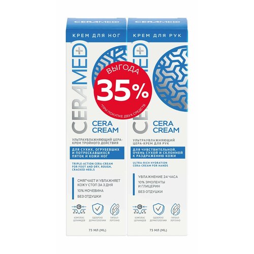 Набор увлажняющих кремов для ухода за кожей рук и ног / Ceramed Cera Cream Set medb moisturizing foot and hand cream set набор кремов для ухода за кожей рук и ног