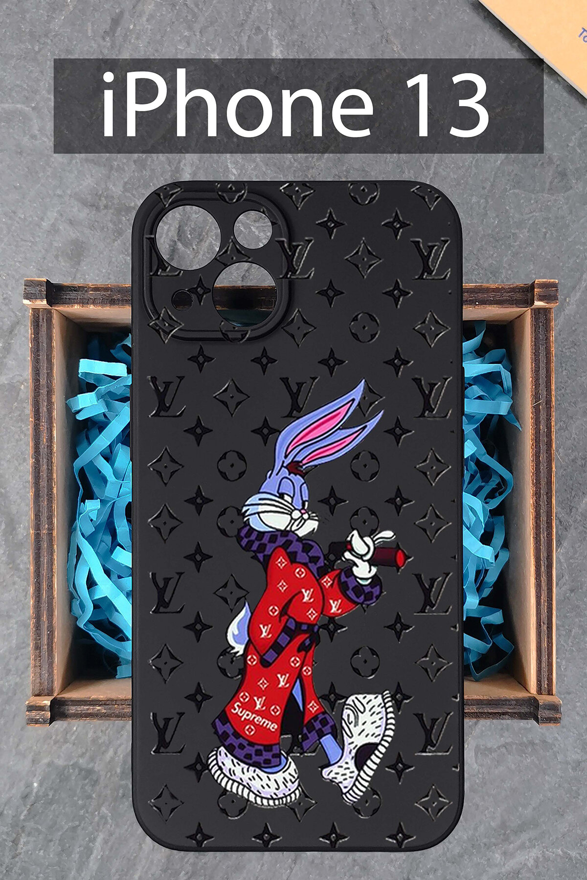 Силиконовый чехол с принтом Заяц ЛВ для iPhone 13 / Айфон 13