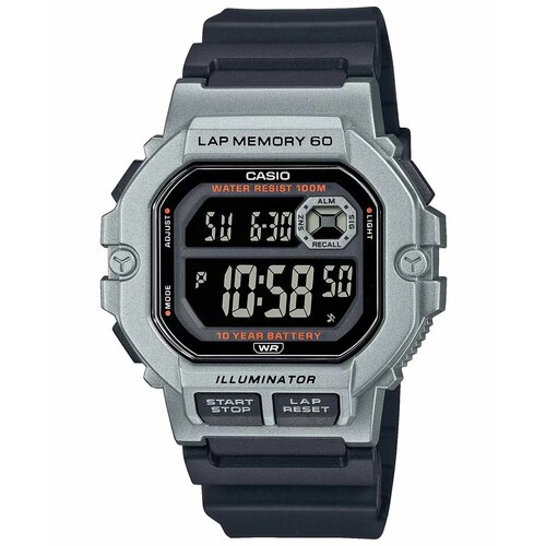 Наручные часы CASIO Collection WS-1400H-1B, серебряный, черный