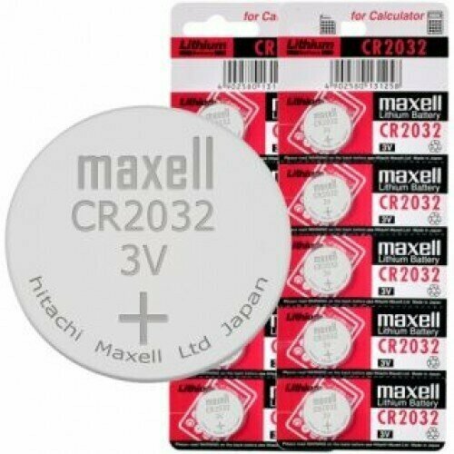 батарейка maxell cr2032 1 шт Литиевая батарейка таблетка Maxell CR2032, 10 штук