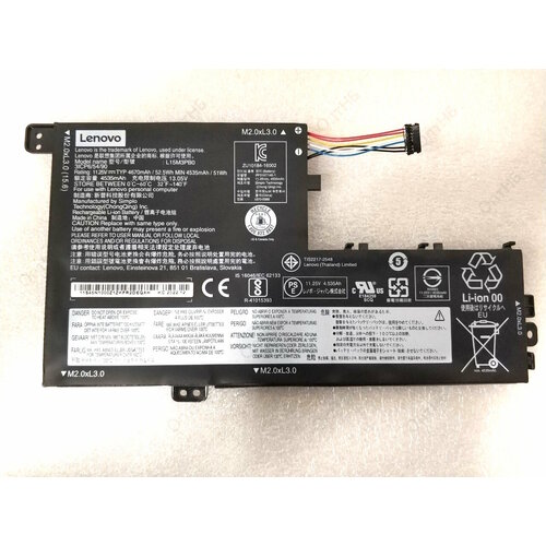 Аккумулятор для Lenovo Ideapad 330S-15AST, 330S-15IKB, Flex 4-1470, (L15M3PB0), 4670mAh, 52.5Wh, 11. разъем питания для lenovo 330s 15ikb 4 0x1 7 с кабелем p n 5c10r07521