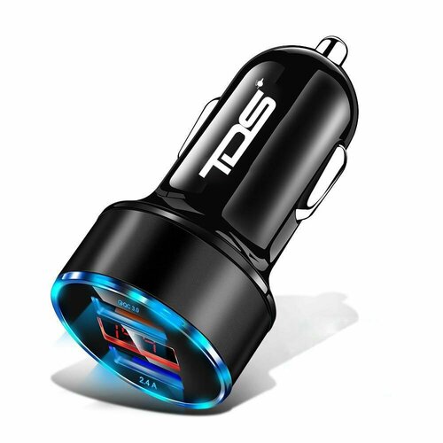 Зарядное устройство автомобильное 2*USB (USB, QC3.0,3000mA) TDS TS-CAU69A 1 5 метров 12 24в 5в 2а прямой mini usb авто зарядное устройство для радаров навигаторов регистраторов