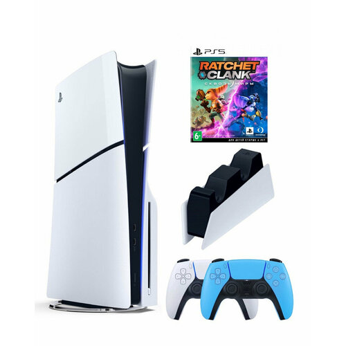 Приставка Sony Playstation 5 slim 1 Tb2-ой геймпадголубойзарядноеRatchet Clank 7977400₽
