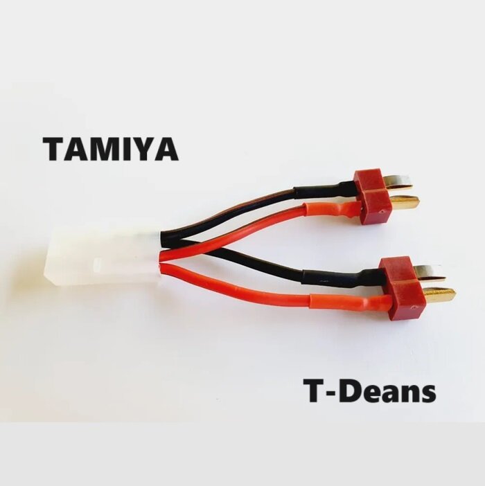 Переходник разветвитель Y-кабель T-Deans на TAMIYA plug (мама / папа) 186 разъемы Y-образный кабель питания Тамия плаг Т Динс штекер