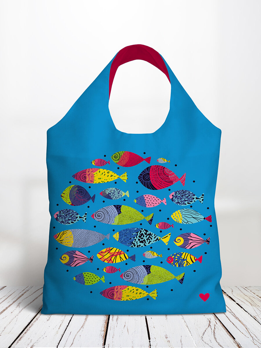 фото Сумка-авоська Homepick Cranes/5645/ 43х44 см