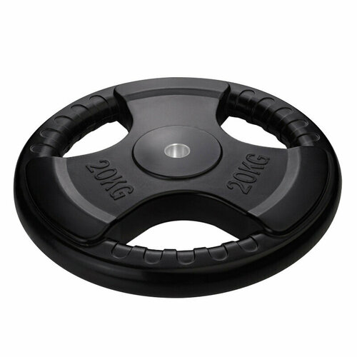 фото Диск обрезиненный с 3-мя хватами voitto 20 кг, черный (d26) new