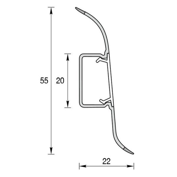 Плинтус напольный Ideal Классик 253 Ясень серый, 1шт (длина 2,2м)