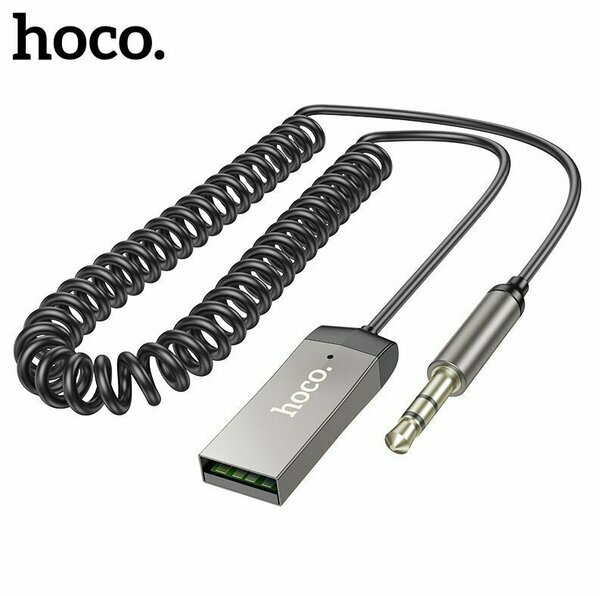 Bluetooth адаптер для магнитолы Hoco E78 BT5.3 серый — фото 1