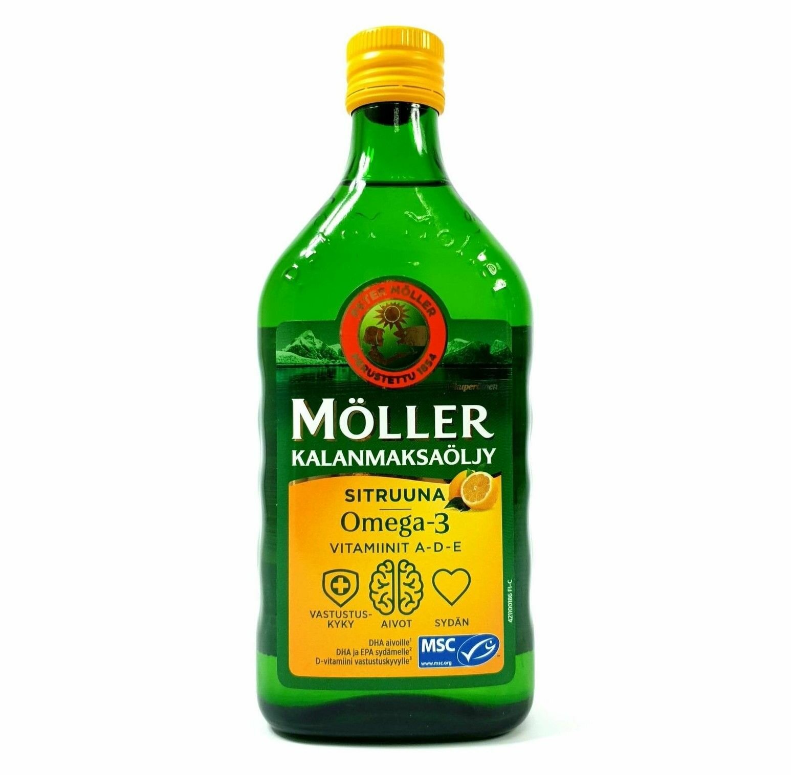 Изображение Жидкий рыбий жир Moller (Моллер) с лимоном Омега 3 500мл Финляндия