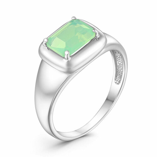 Кольцо Яхонт, серебро, 925 проба, кристалл, размер 16.5, зеленый