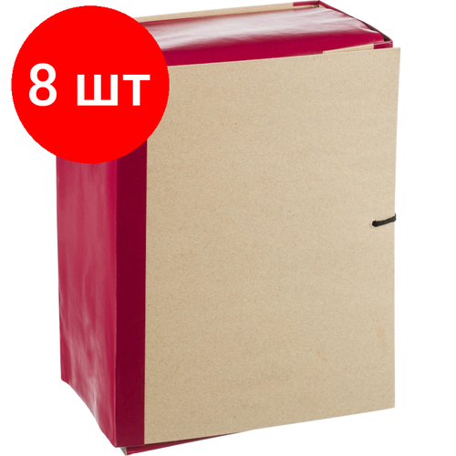 Комплект 8 штук, Папка архивная Attache Economy 150мм крафт/бумвинил 4 завязки, бордовая комплект 8 штук папка архивная attache economy 80мм крафт бумвинил 4 завязки бордовая