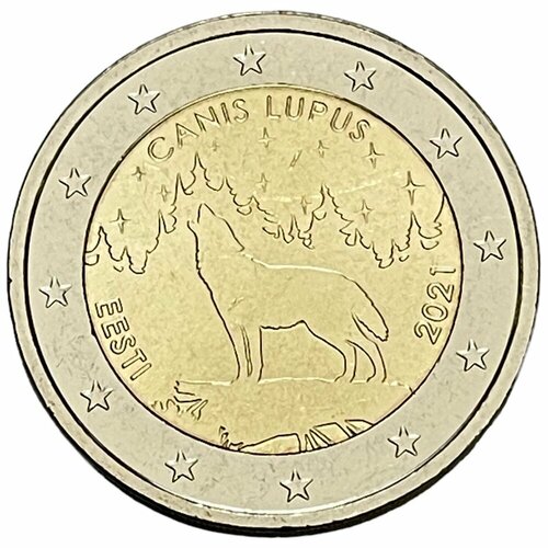 Эстония 2 евро 2021 г. (Эстонские национальные символы - Волк)