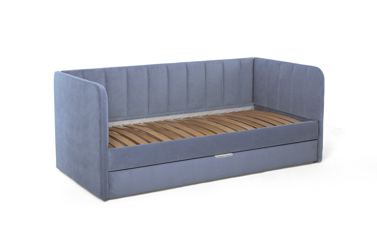 Futuka Kids Диван-кровать Crecker Newtone с ящиком для белья (дополнительным спальным местом), цвет Teddy 310, 180x90 см.