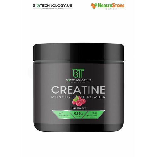 Biotechnology.US Creatine Monohydrate Powder 300г малина, микронизированный креатин моногидрат