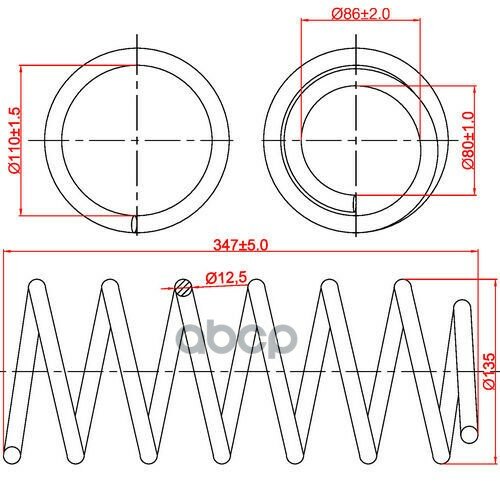 Пружина Подвески Передней Vw Golf Ii, Jetta Ii, L347-D135-T12,5 Zikmar арт. Z48055R