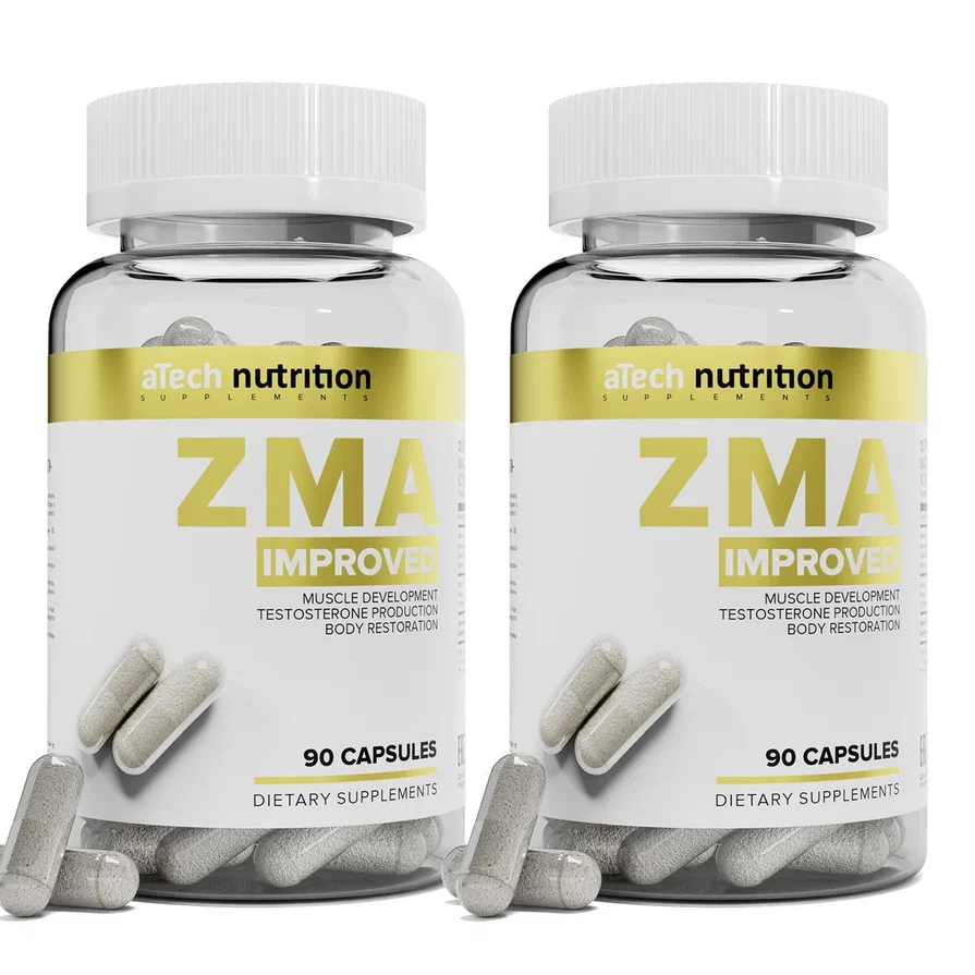 Набор 2 упаковки ZMA Mg+Zn+B6, aTech Nutrition, 90 + 90 капсул