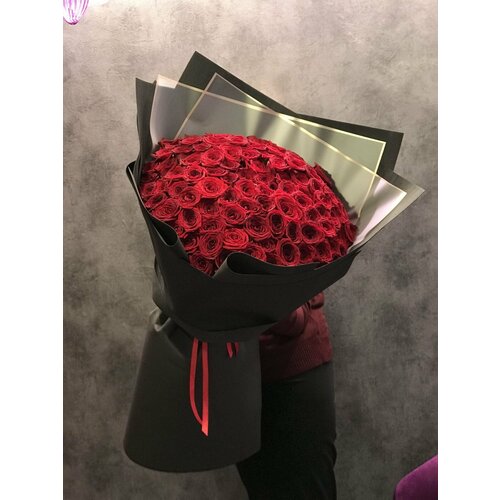 Букет 101 красная роза 60 см