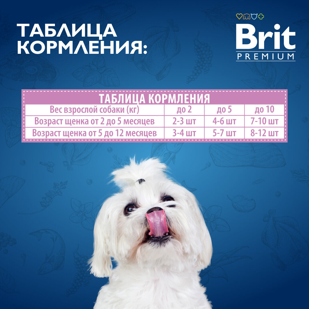 Влажный корм для собак для щенков мини пород, Кролик с цукини в соусе, 85г, 14 шт BRIT PREMIUM — фото 1