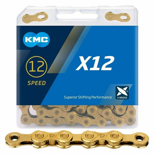 Цепь KMC X12 Ti-N Gold 12ск, 126зв