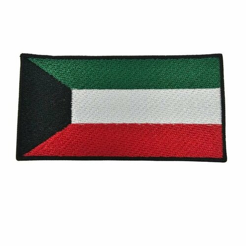 нашивка шеврон патч флаг доминики размер 90х45 мм Нашивка шеврон патч, Флаг Кувейта , размер 90х45 мм