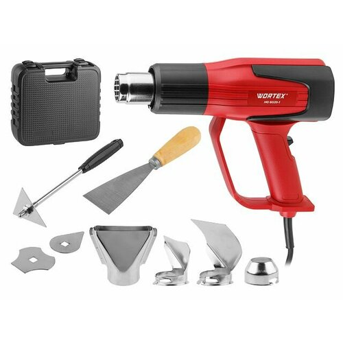 Термовоздуходувка WORTEX HG 6020-1 в чем набор сопл 2000 Вт 2 скор 350-600 С Ступенч рег 300-500 лмин 0334327 4030₽