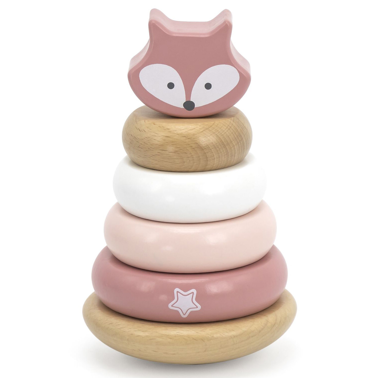 Деревянная пирамидка Лисичка неваляшка 44206 — фото 1