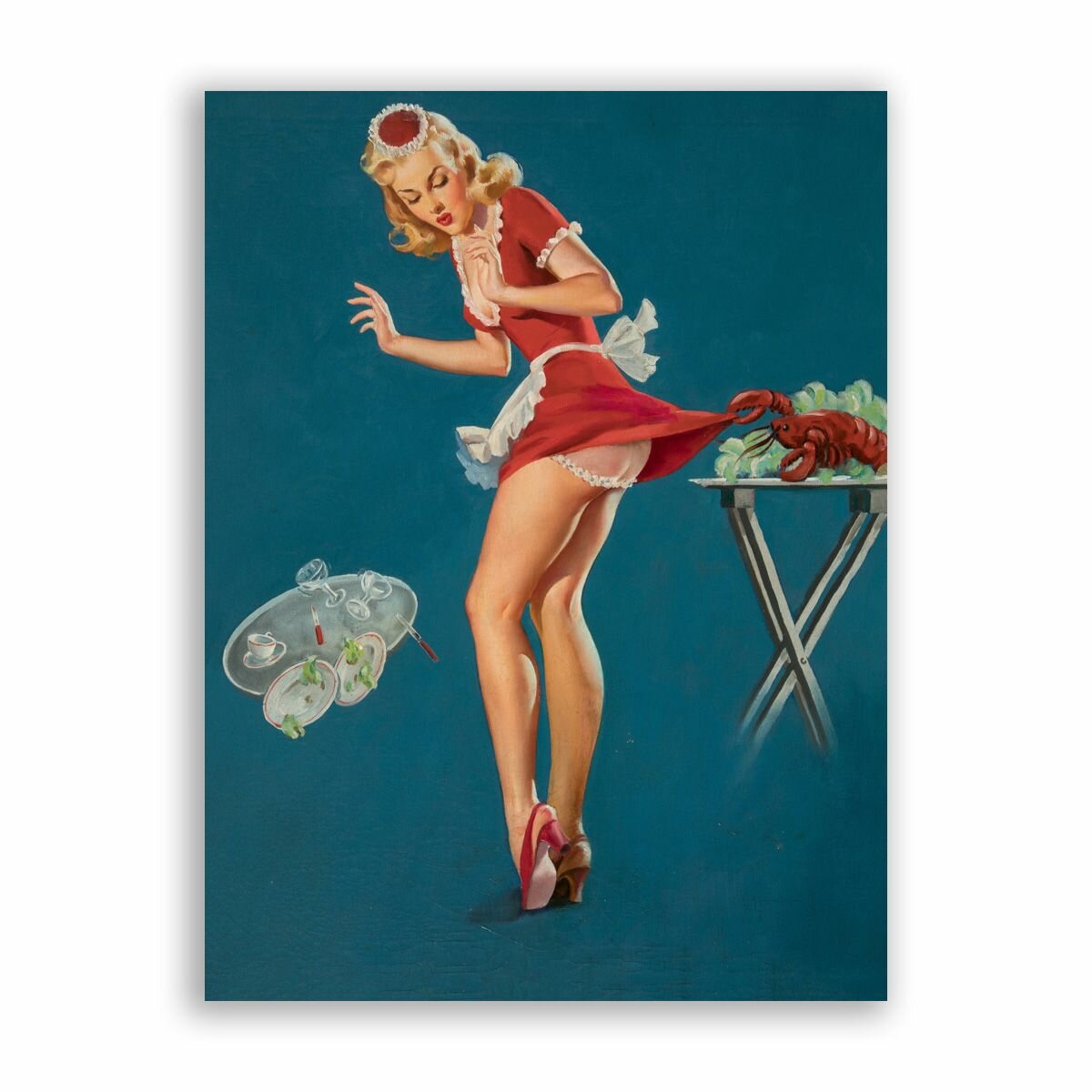 Постер на бумаге в стиле Пин-ап / Pin-up Girl / Винтажная девушка / Размер 40 x 53 см
