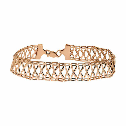 Браслет, красное золото, 585 проба, золотистый, красный