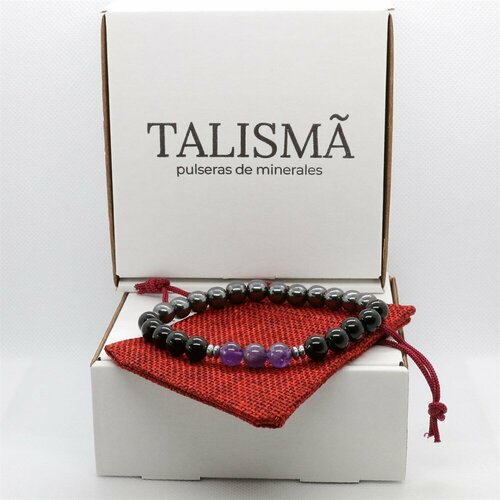 фото Браслет, агат, 1 шт., размер 19 см, размер one size, фиолетовый, серебряный talismã